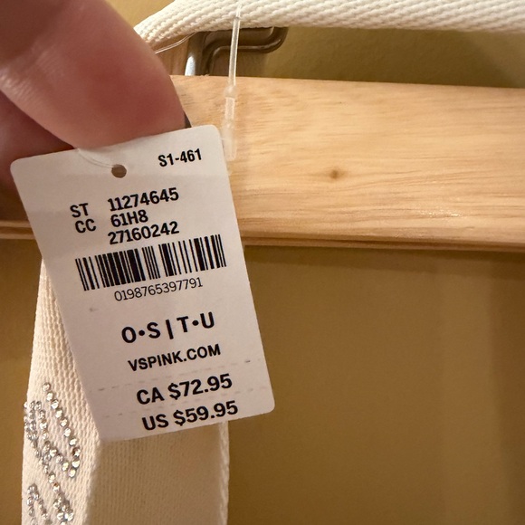 PINK Victoria's Secret White Tote with Perforated Design - Picture 3 of 3